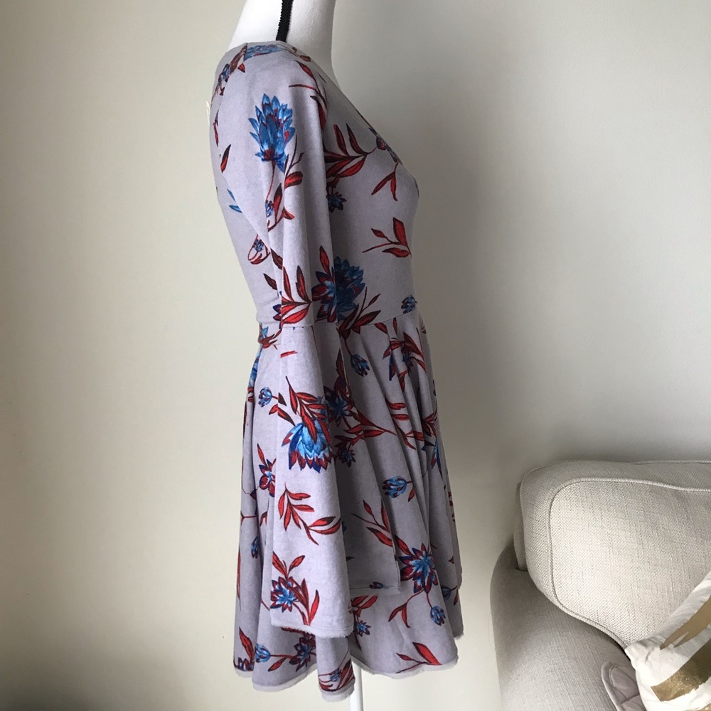 UO Kimchi Blue Cozy Printed Bell Sleeve Dress - Picture 6 of 7